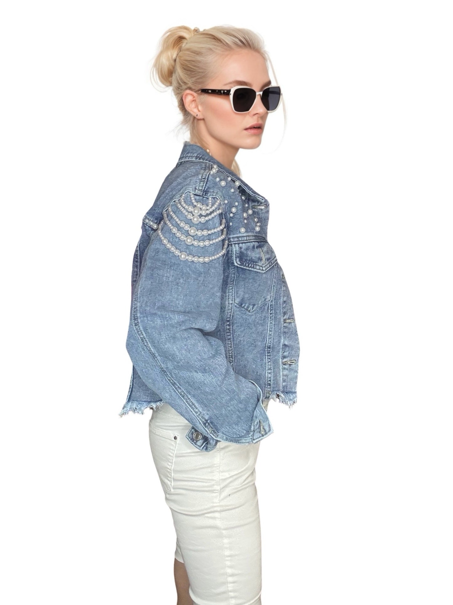 Denim jacket with short pant