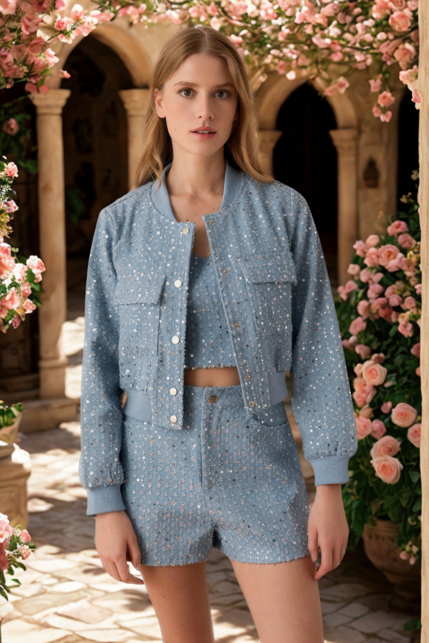 Céleste Sequin Denim Set (3pcs)
