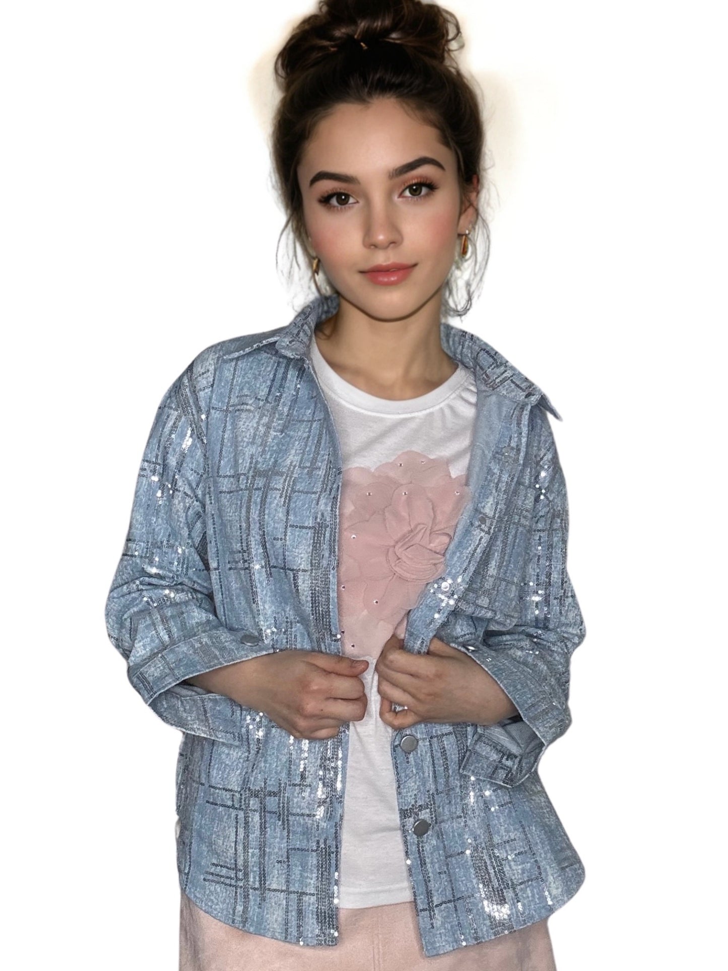 Clémence Shiny Denim Jacket