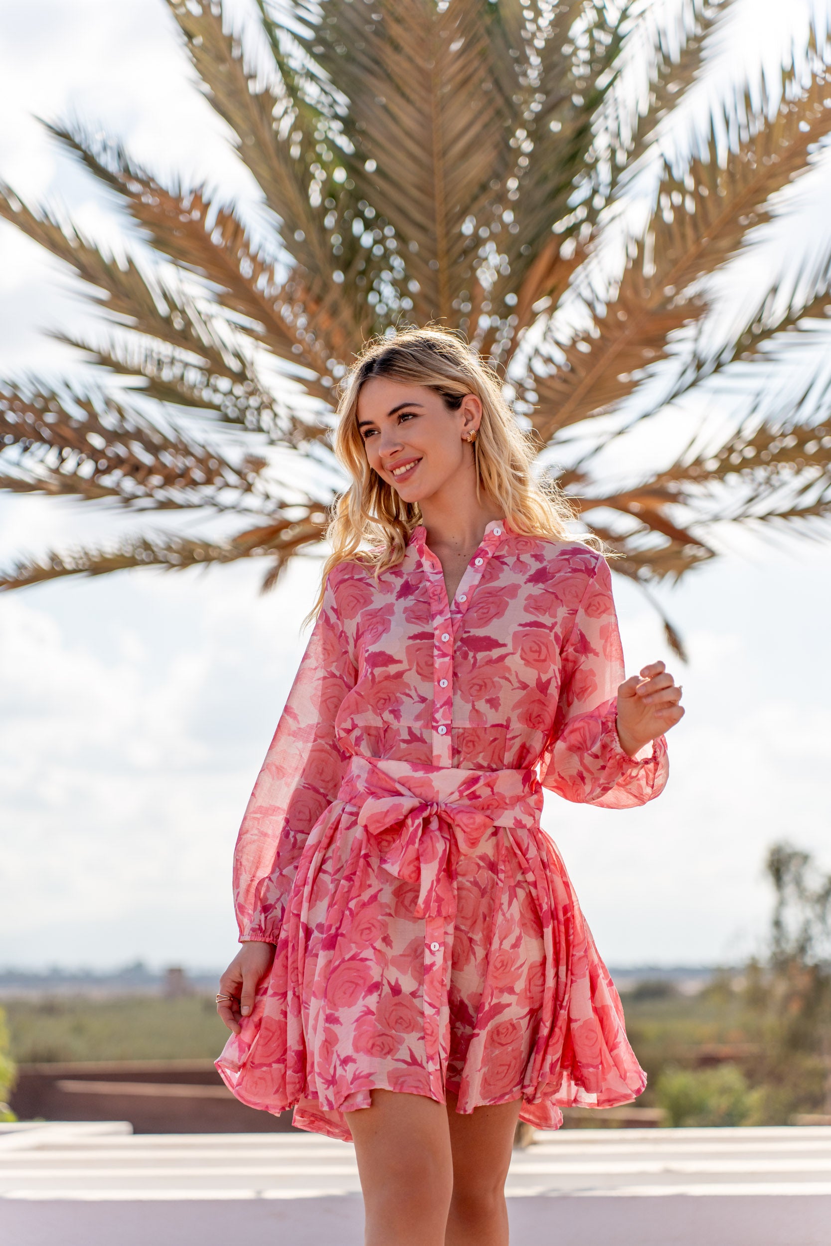 Rosalie Floral Mini Dress - Pink Fleur M / Pink Fleur Rosalie Floral Mini Dress - Pink Fleur M / Pink Fleur