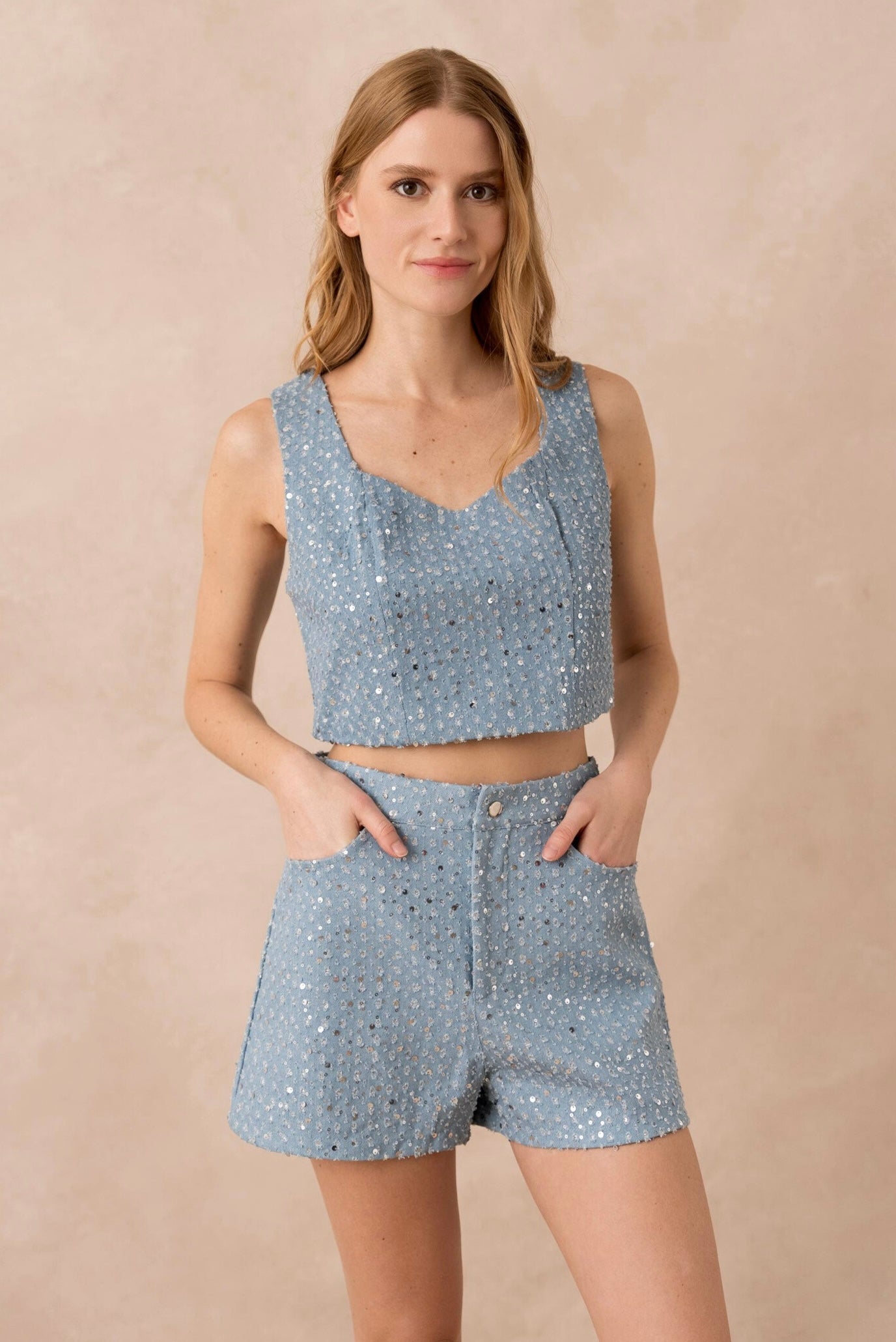 Céleste Sequin Denim Set (3pcs)