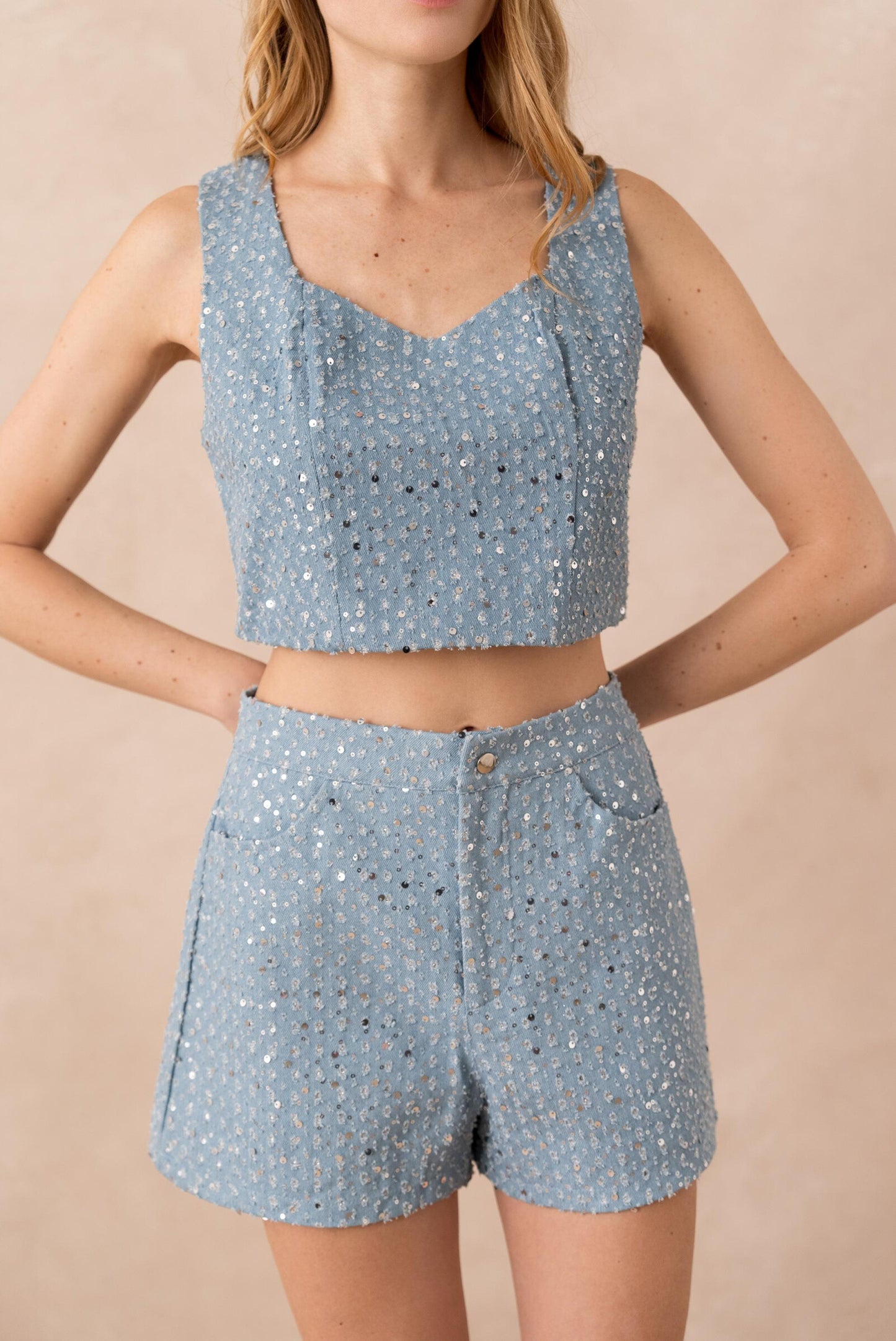 Céleste Sequin Denim Set (3pcs)