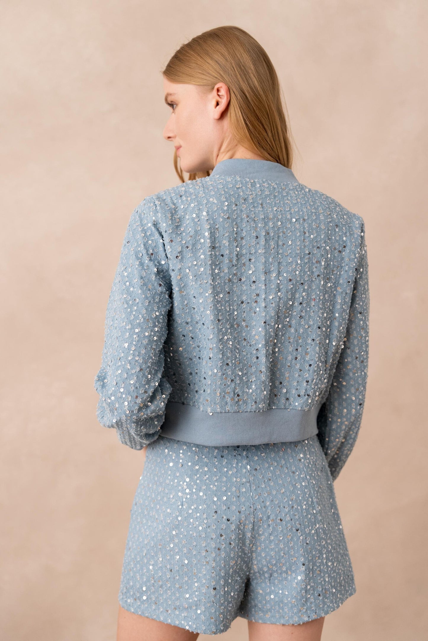 Élodie Sequined Denim Set - ANNIVRE