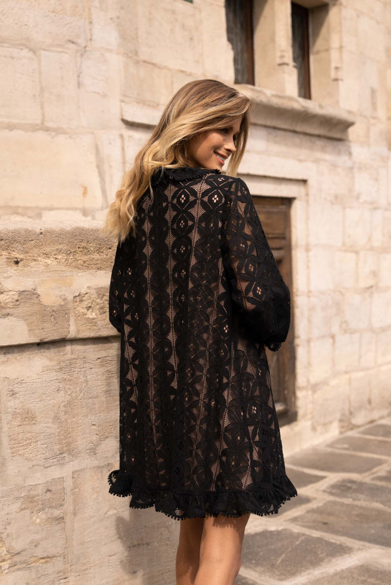 Geneviève Lace Midi Dress - ANNIVRE