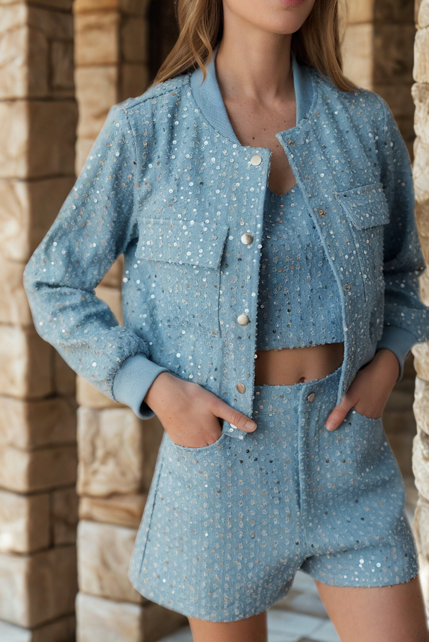Céleste Sequin Denim Set (3pcs)