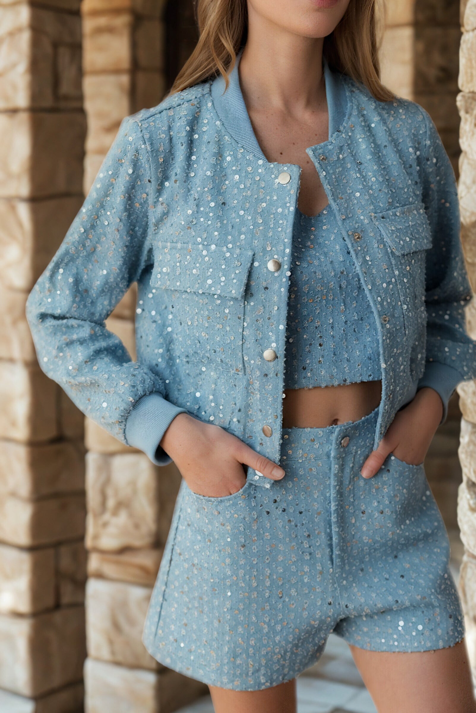 full Céleste Sequin Denim Set