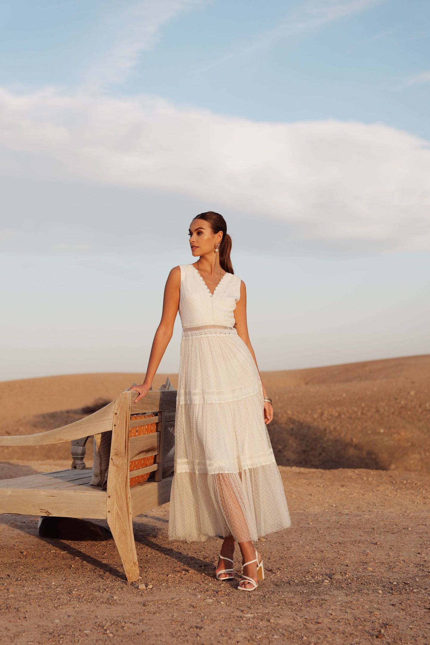 Eliora Dotted Tulle Maxi