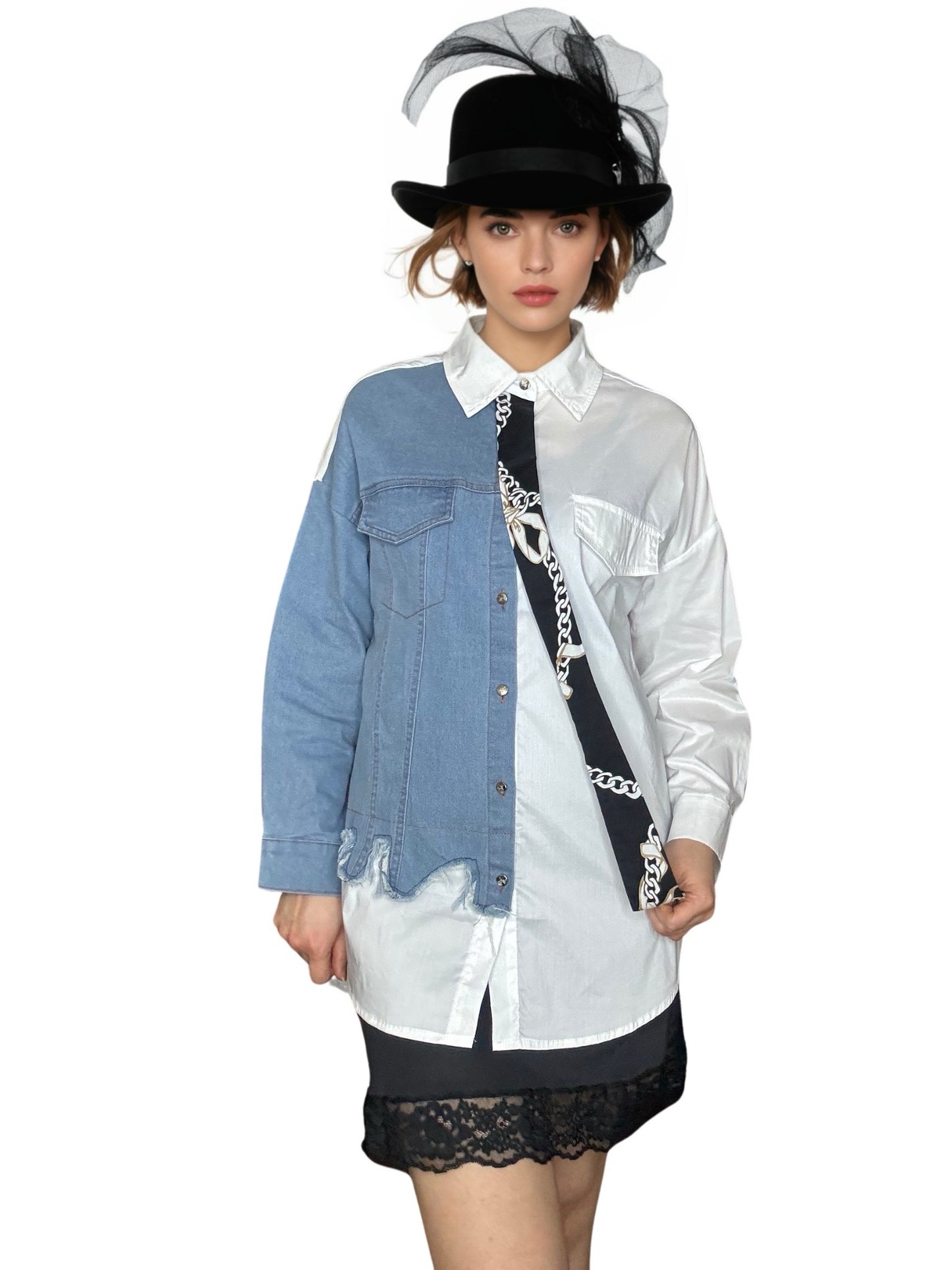 Sloane Two-Tone Denim Shirt