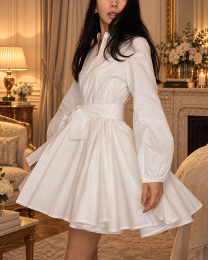 Amaris Poplin Skater Dress - ANNIVRE