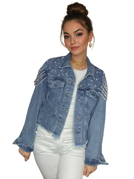 Victoire Pearl Denim Jacket
