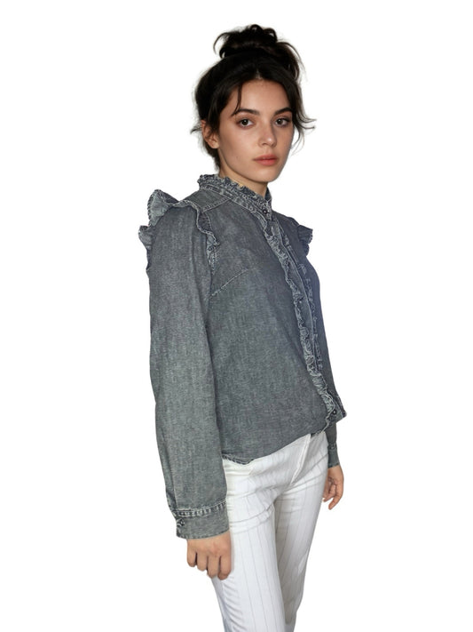 Juliette Denim Ruffled Shirt