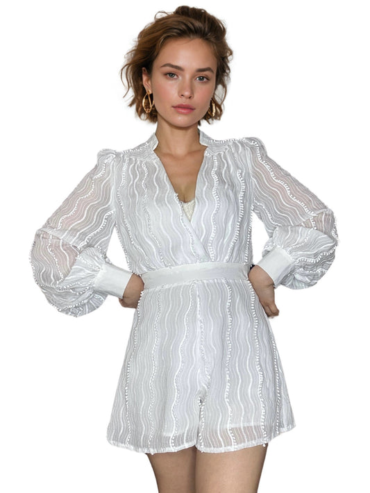 Arielle Textured Fitted Romper