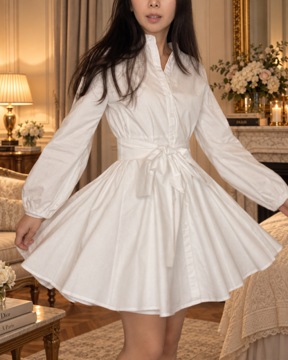 Amaris Poplin Skater Dress - ANNIVRE