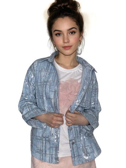 Clémence Shiny Denim Jacket