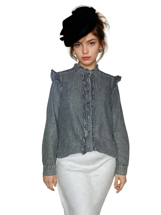 Juliette Denim Ruffled Shirt
