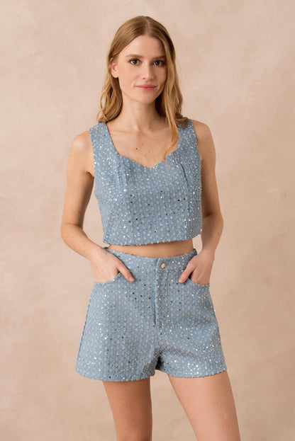 Céleste Sequin Denim Set (3pcs)