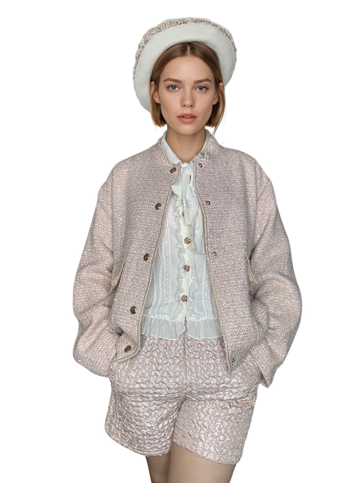 Lumière Oversized Bomber Jacket Set