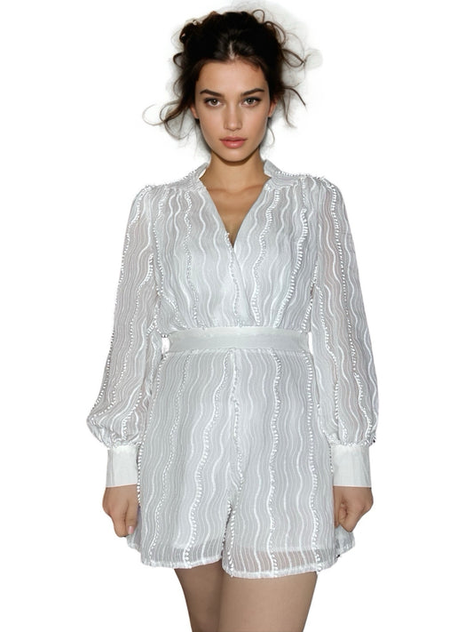 Arielle Textured Fitted Romper