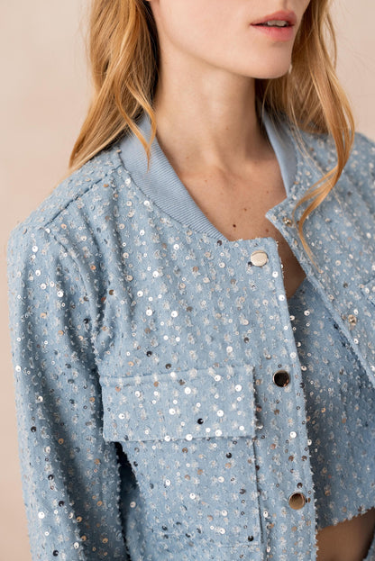 Élodie Sequined Denim Set - ANNIVRE