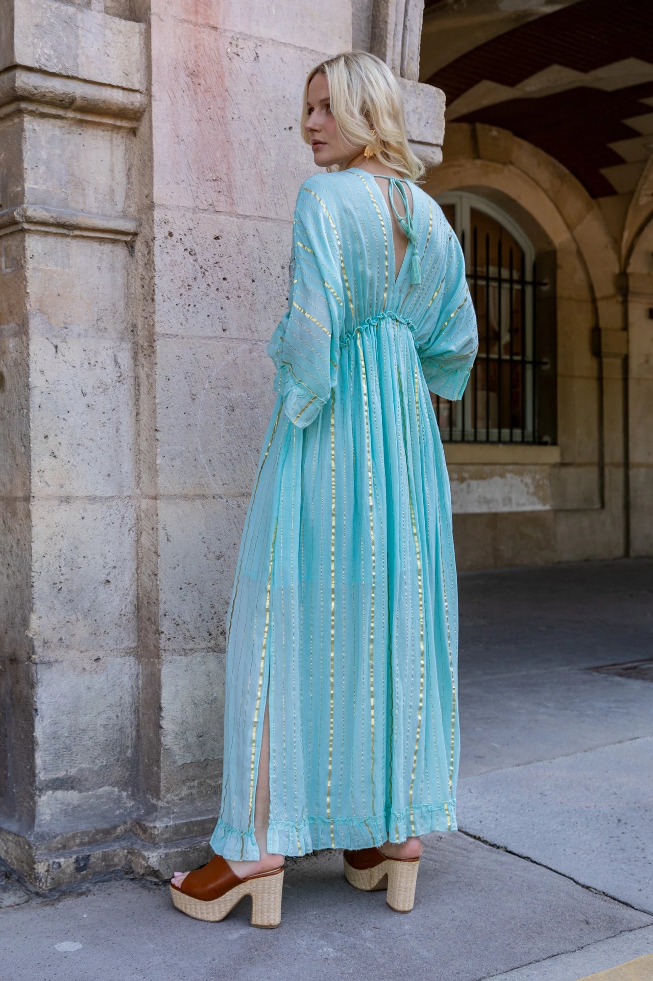 Naïa Embellished Maxi Dress - Aqua