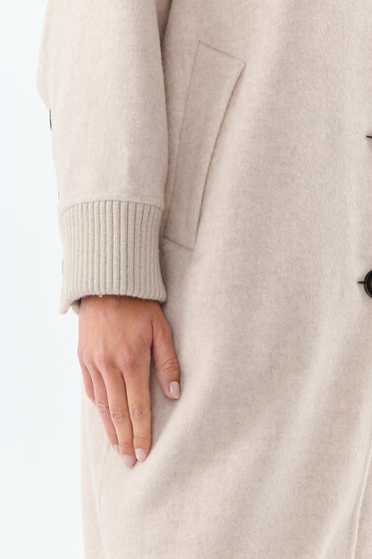 Apolline Ribbed Collar Wool-Cashmere Coat - ANNIVRE