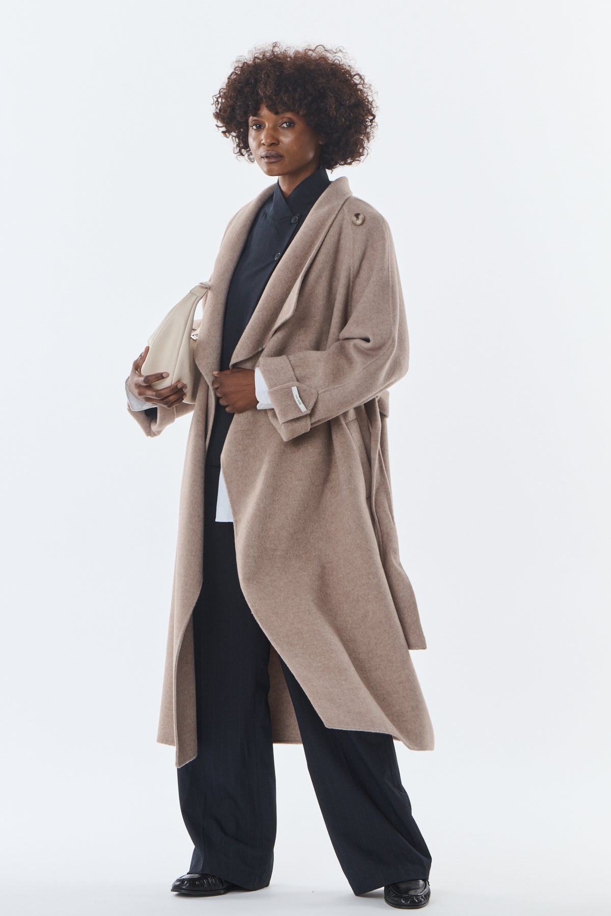 Honorine Asymmetric Wool-Cashmere Coat - ANNIVRE