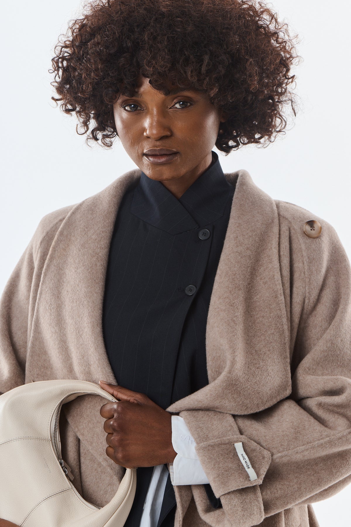 Honorine Asymmetric Wool-Cashmere Coat - ANNIVRE